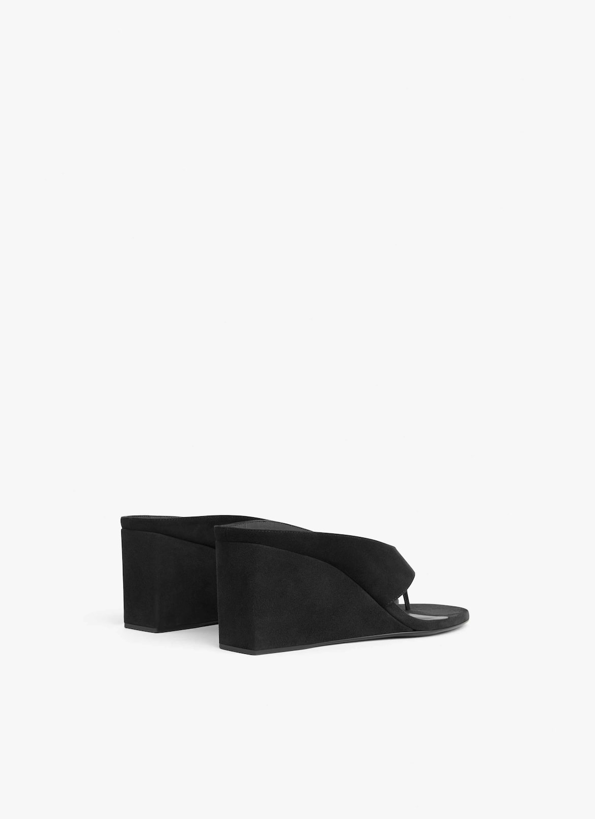 CUBE THONG MULES IN SUEDE GOATSKIN  ALAÏA BLACK CUBE THONG MULES IN SUEDE GOATSKIN